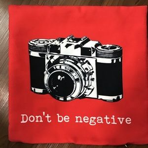 Society6 | Red Pillow Cover with Camera Graphic